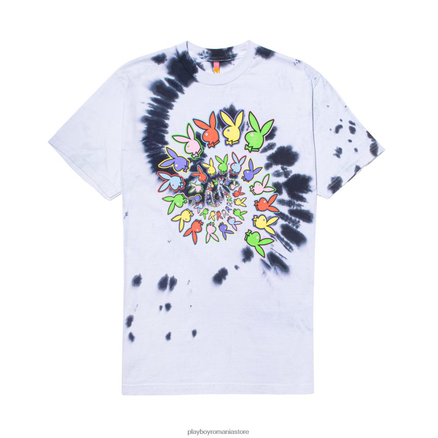 Playboy x Color Bars tonuri de gri bărbați tricou spiralat tie-dye îmbrăcăminte 6NT0ZV226 Playboy x Color Bars tonuri de gri bărbați tricou spiralat tie-dye îmbrăcăminte 6NT0ZV226