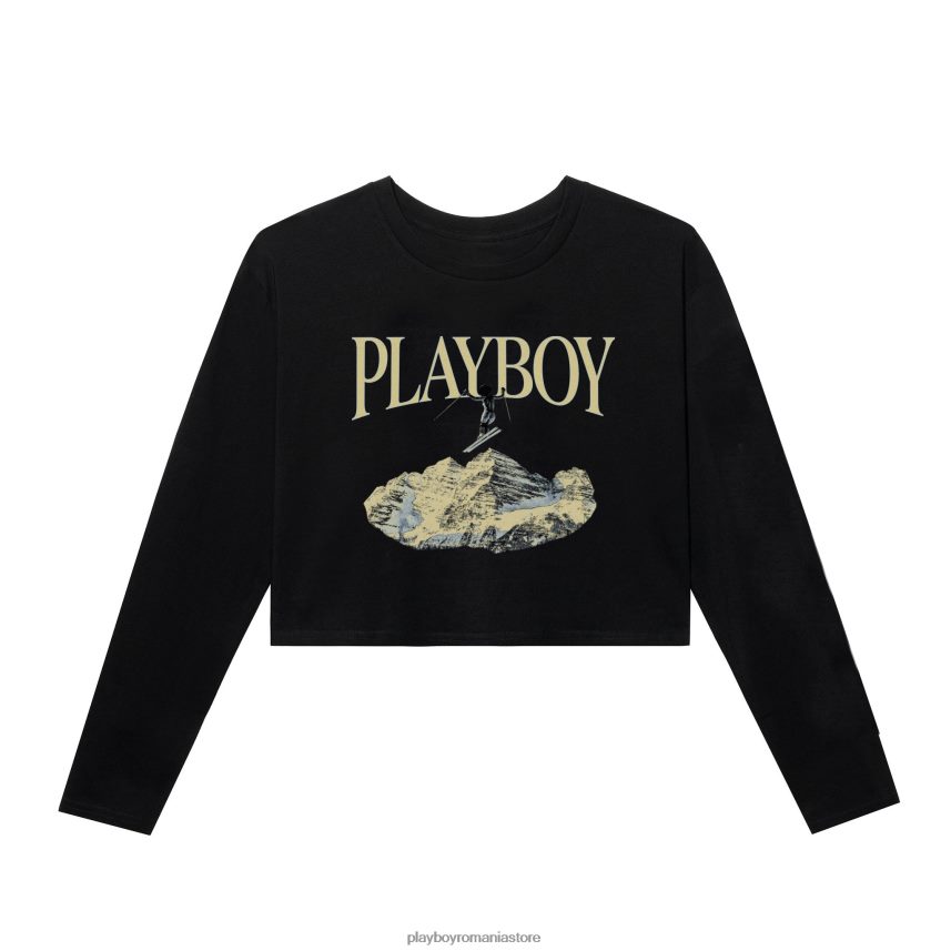 Playboy negru femei ski cropped long sleeve feat. Holly Cook de la Girls of Winter 1984 îmbrăcăminte 6NT0ZV984 Playboy negru femei ski cropped long sleeve feat. Holly Cook de la Girls of Winter 1984 îmbrăcăminte 6NT0ZV984
